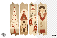 Wooden Christmas Brushstrokes Clipart Product Image 1