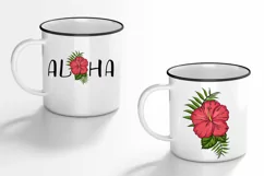 Aloha Hibiscus PNG, ALOHA inscription, PNG Beach Product Image 4