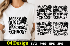 Messy Bun Beachside Chaos SVG PNG Product Image 1