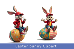 Watercolour Easter bunny Clipart bundle Product Image 4