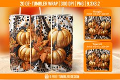 Pumpkin Tumbler Sublimation Wrap, 20 oz Fall Tumbler Wrap Product Image 1