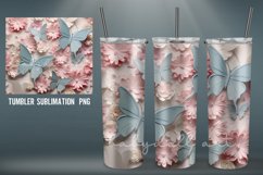 3D Tumbler Wrap| 3D Butterflies Tumbler Sublimation Product Image 6