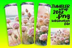 Sublimation Tumbler Template 20oz , Flowers Product Image 1