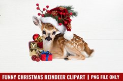 Funny Christmas Reindeer Clipart Bundle PNG Product Image 7