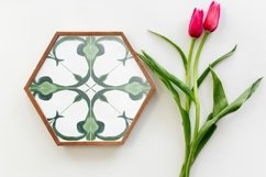Watercolor Portuguese Tiles| Green Azulejo Product Image 6