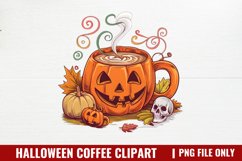 Halloween Coffee Clipart Sublimation PNG Product Image 1