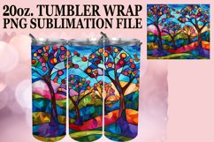 Sublimation Design: Colorful Tree Stained Glass 20oz Product Image 1