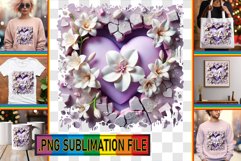 Elegant TSHIRT PNG Art, 3D Heart Product Image 1