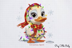 Funny Christmas Duck Sublimation Clipart Bundle PNG Product Image 7