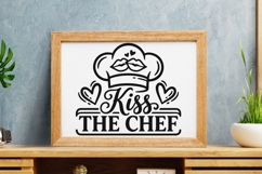 Kiss The Chef Svg, Funny Kitchen Svg, Kitchen Sign Svg. Product Image 7
