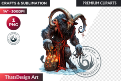 Krampus Christmas Clipart , Evil Santa Christmas clipart png Product Image 1