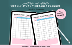 Weekly Study Timetable Planner | Editable Canva Study Product Image 3