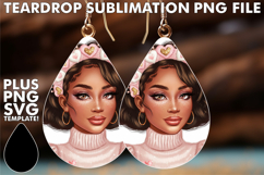 Playful TEARDROP Earrings Art Ideas, Afro Girl Product Image 1