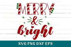 Merry &amp; Bright SVG, Christmas Cut File, Merry And Bright SVG Product Image 3