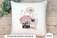 Watercolor flowers and champagne Sublimation Product Image 6