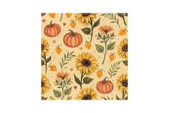 Sunflower &amp; Pumpkin Heart Seamless Pattern, Digital Paper Product Image 6
