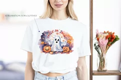 Trick or Treat, Halloween Lettering PNG, Ghost and Pumpkin Product Image 5