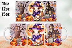 Halloween Cow Mug Wrap Sublimation 11oz, 12oz, 15oz Product Image 1