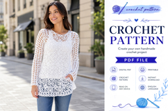 Flower Lace Tunic Crochet Pattern PDF Product Image 3