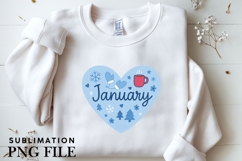 January heart png design for T-shirts Product Image 3