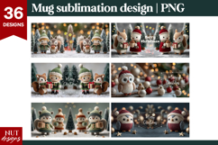 Cute Christmas Mugs Bundle Crochet Christmas 15oz Mug PNG Product Image 6