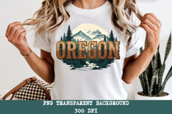Oregon State PNG, Vintage Mountain Lake Forest Sublimation Product Image 6