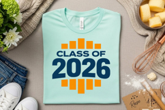 Senior 2026 Png, Striped Class of 2026 Shirt Design, Preppy Product Image 6