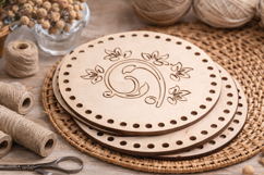 Round basket base with flowers ornament digital file crochet Product Image 6