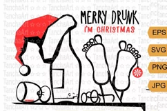 Fun Christmas svg, png Merry Drunk im Christmas printable Product Image 1