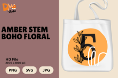 Amber Stem Boho Floral Monogram Product Image 1