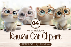 Nerdy Kawaii Cats Clipart Sublimation PNG Product Image 1