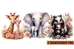 Mama And Baby Animals Clipart, Mama And Baby Animals Clipart Product Image 1