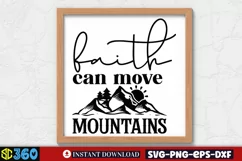 Faith can move mountains SVG, Farmhouse Christian SVG Product Image 2