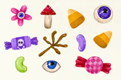 Cute Halloween Clipart PNG, Cute Spooky Witchy Graphics Product Image 5