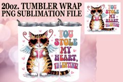 Joyful Spirits 20oz tumbler wrap, Valentines Cat Product Image 1