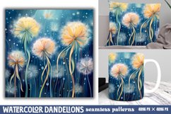 Watercolor dandelions digital paper Backgrounds, Product Image 1
