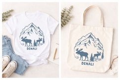 Denali National Park SVG | Moose Mountain Illustration Product Image 3