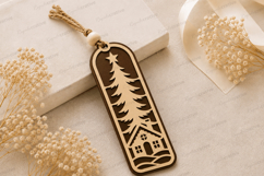 Evergreen Forest Bookmark Laser Cut SVG File evergreen fores Product Image 1