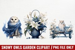 Christmas Snowy Owls Garden Clipart Product Image 1