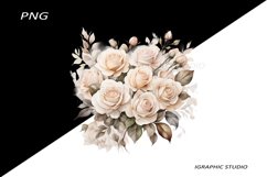 White Flowers PNG, Watercolor White Bouquet Product Image 1