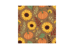 Sunflower &amp; Pumpkin Patch Harvest Seamless Pattern Product Image 6