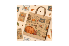 Vintage Pumpkin Coffee Shop Digital Paper, Seamless Pattern Product Image 6