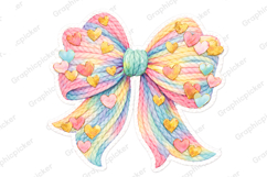 Faux Yarn Easter Bow PNG, Latch Hook Easter Bow PNG, Bow PNG Product Image 3