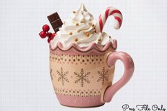 Cute Pink Christmas Watercolor Clipart PNG Product Image 7