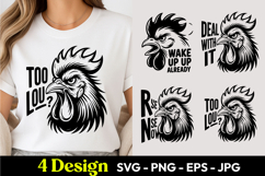 Loud Rooster Funny Quote SVG PNG Product Image 1