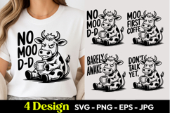 Cow No Mood Funny SVG PNG Product Image 1