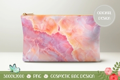Abstract Cosmetic Bag, Pink Marble Cosmetic Bag Sublimation Product Image 1