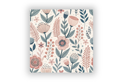 Minimal Folk Floral Seamless Patterns Bundle, Scandinavian Product Image 6