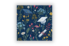 Graduation Wildflowers Seamless Pattern, Congratulations Product Image 6