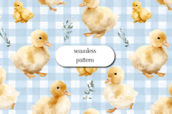 Cute Duckling Seamless Pattern Baby Nursery Spring Art Product Image 1